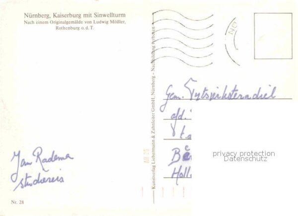 Nuernberg Kaiserburg mit Sinwellturm Gemälde – Bild 2