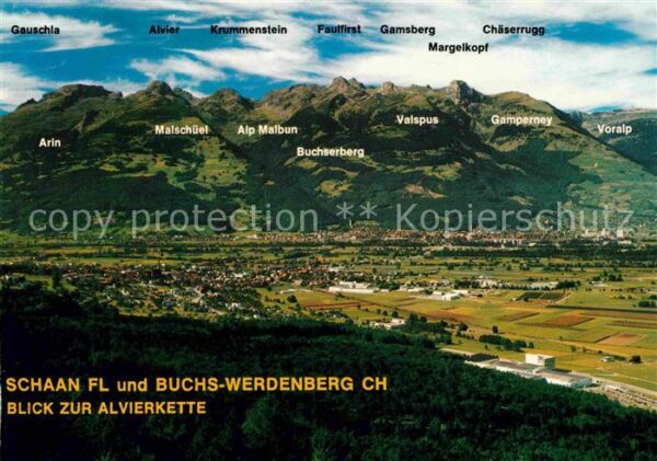 Schaan Liechtenstein und Buchs Werdenberg mit Alvierkette