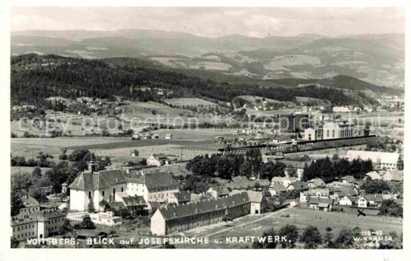 Wolfsberg Kaernten Panorama Blick auf Josefskirche und Kra