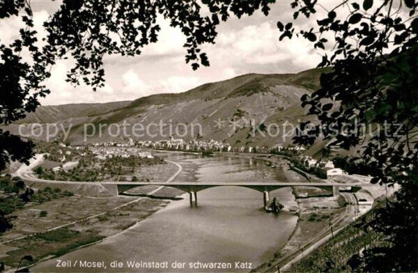 Zell Mosel Panorama Weinstadt der schwarzen Katz B