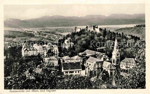 Badenweiler mit Rhein und Vogesen