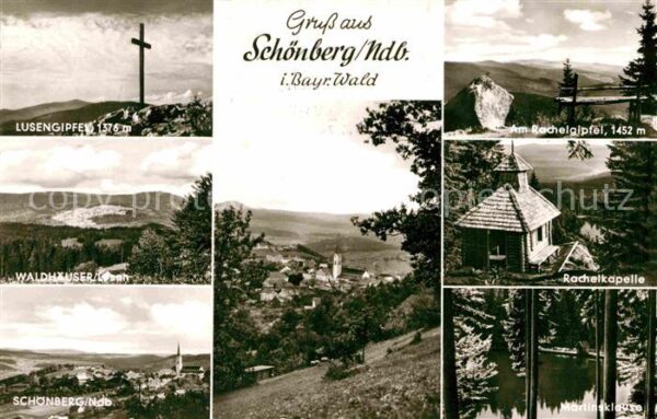 Schoenberg Bayerischer Wald Lusengipfel Kreuz Rachelgipfel Kapelle