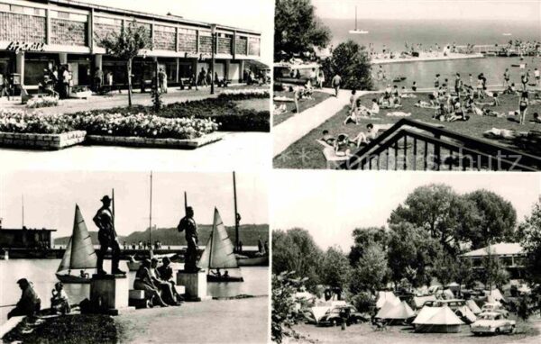 Balatonfuered Einkaufsläden Badestrand Hafen Denkmal