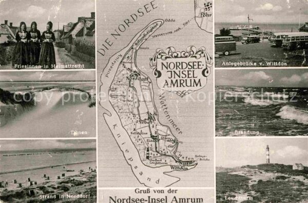 Amrum Nordseeinsel Landkarte Friesinnen Heima