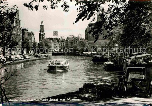 Amsterdam Niederlande Bloemenmarkt Singel met Munttoren Singe