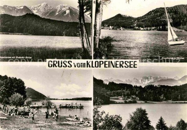Klopeinersee Blick zum Hochobir Segeln Badestrand Al