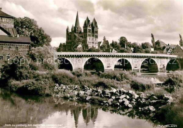 Limburg Lahn Dom zu Limburg mit alter Lahnbrücke