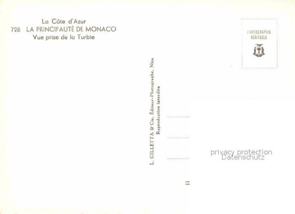 Monaco Vue prise de la Turbie Principaute Cote – Bild 2