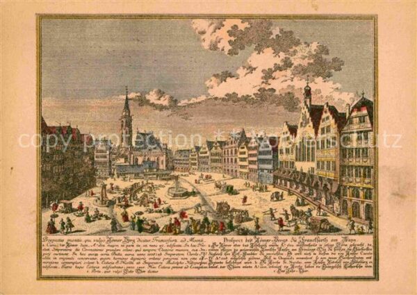 Frankfurt Main Römerberg Stich von S Kleiner 1738 Küns