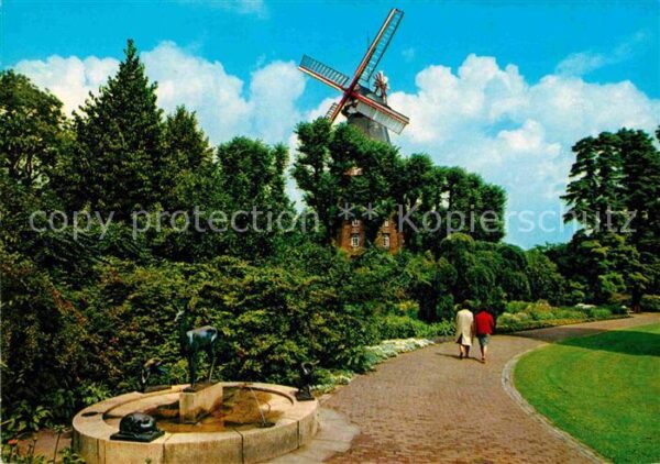 Bremen Rehbrunnen und Mühle am Wall