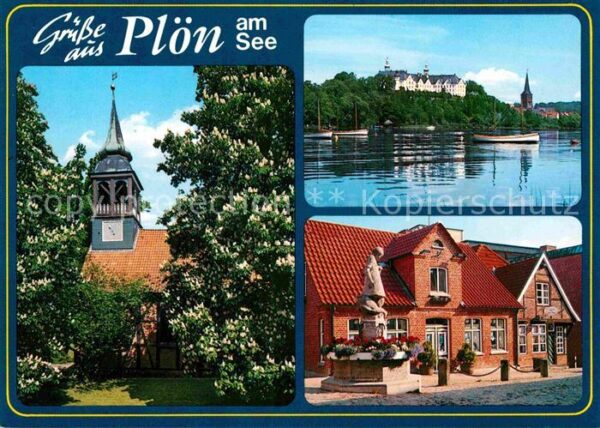 Ploen See Kirche Schloss Brunnen Statue Holsteini