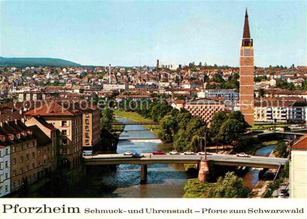 Pforzheim Lindenplatz Zusammenfluss von Enz und N