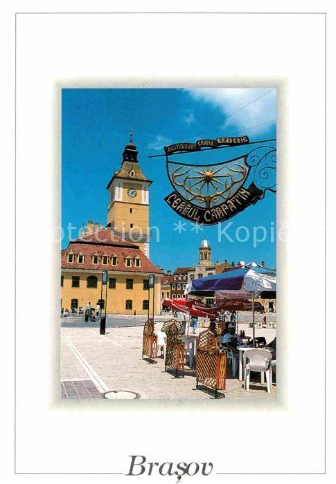 Brasso Brasov Kronstadt Platz Strassencafe Kirche