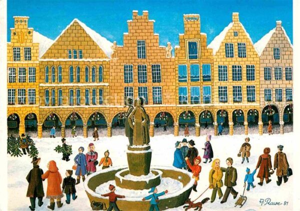 Muenster Westfalen Lambertusbrunnen Künstlerkarte