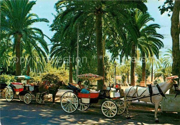 Malaga Andalucia Paseo del Parque Parkpromenade Pferdedr
