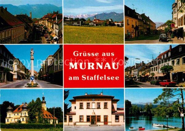 Murnau Staffelsee Teilansichten Säule Alpenblick