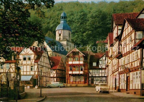 Bad Sooden-Allendorf Rhenanusplatz mit Marienkirche Fachwerk