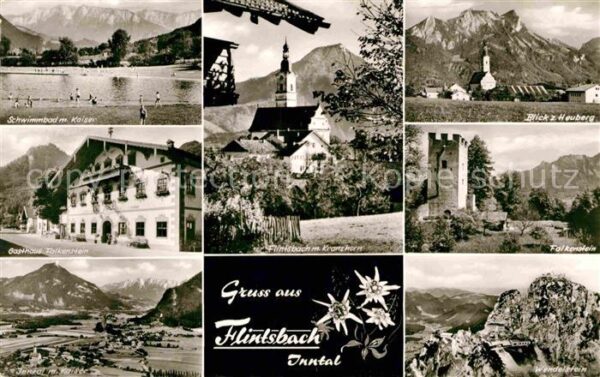 Flintsbach Inn Schwimmbad Gasthaus Falkenstein Panoram