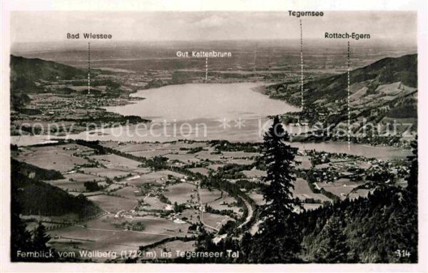 Tegernsee Blick vom Wallberg ins Tal