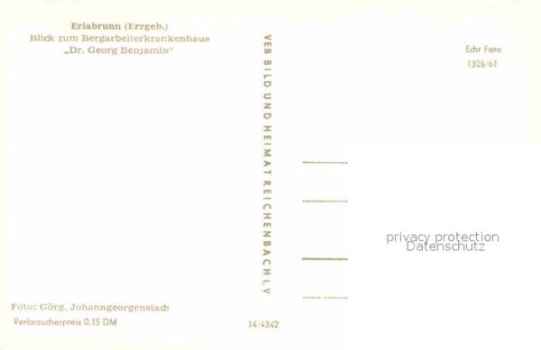 Erlabrunn Erzgebirge Bergarbeiterkrankenhaus Doktor Georg Be – Bild 2