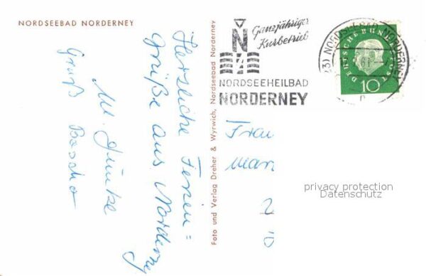 Norderney Nordseebad Pferdebus Wellenbad Kurgarten Leuchttur – Bild 2