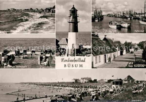 Buesum Nordseebad Leuchtturm Hafen Strand