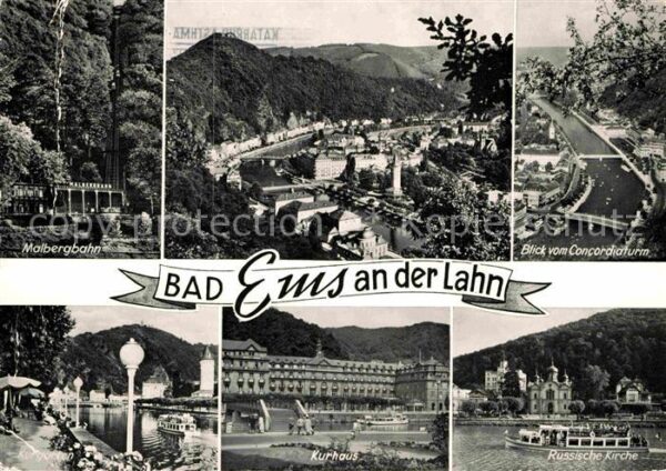 Bad Ems Malbergbahn Teilansicht Kurhaus Russisc