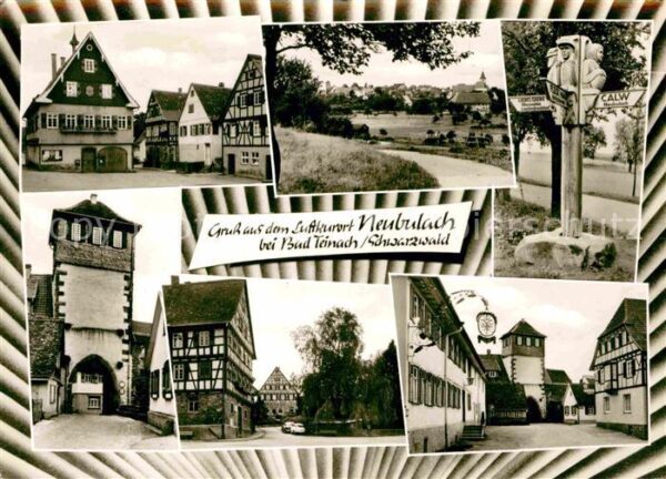 Neubulach Stadttor Platz Kirche Gasthaus Wegweise