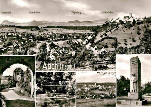 Aach Hegau Panorama Aachquelle Denkmal Gesamtansic