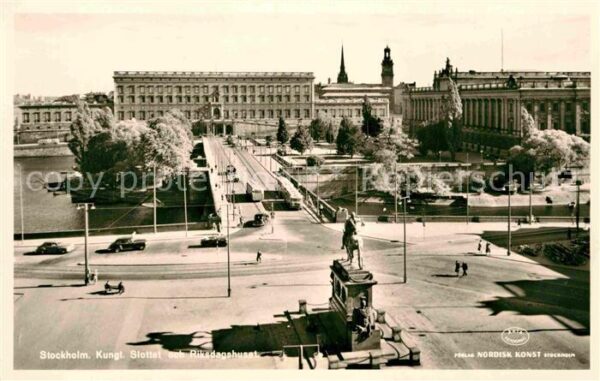 Stockholm Slottet och Riksdagshuset Schloss Parla