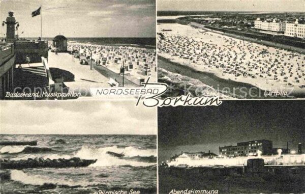 Borkum Badestrand Musikpavillon Stürmische See