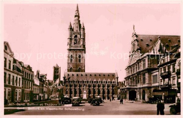 Gand Belgien Beffroi et Theatre Flamand