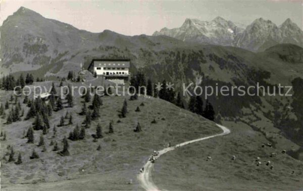 Kitzbuehel Tirol Bergrestaurant Hahnenkamm Alpenpanorama