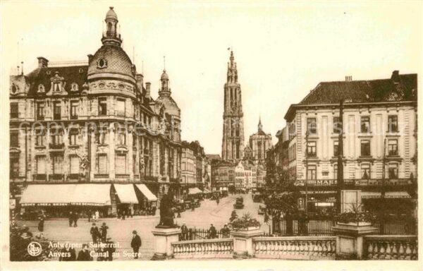 Anvers Antwerpen Canal au Sucre Cathedrale