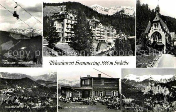 Semmering Niederoesterreich Sessellift Hirschenkogel Grand Hotel Pa