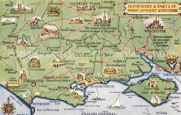 Hampshire South East England and parts of Dorset Somerset and Wiltsh