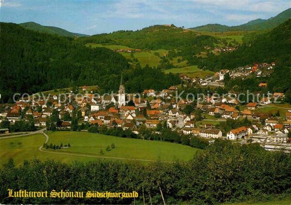 Schoenau Schwarzwald Panorama Luftkurort im Wiesental