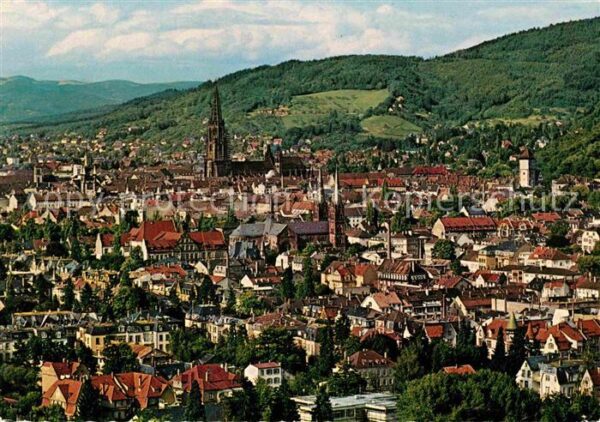 Freiburg Breisgau Stadtbild mit Münster Blick zum Schloss