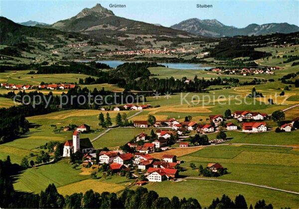 Maria Rain Allgaeu Panorama mit Grüntensee Allgäuer Alpen
