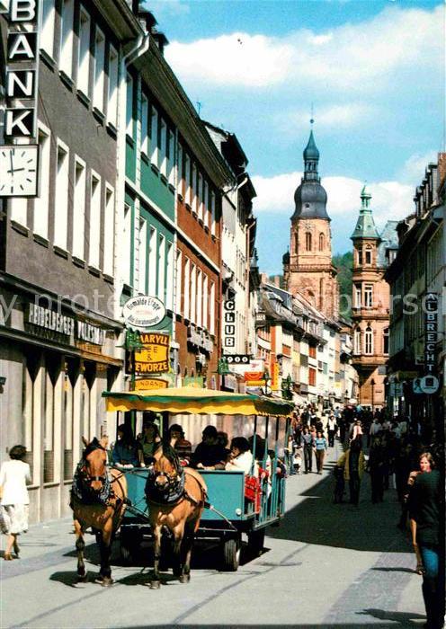 Heidelberg Neckar Pferdekutsche in der Fussgängerzone Kir