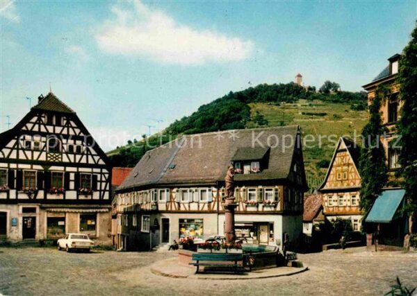Heppenheim Bergstrasse Markt Brunnen Fachwerkhäuser Schlossber