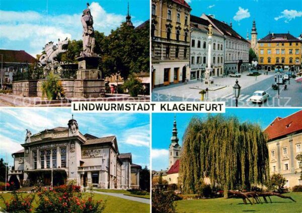 Klagenfurt Woerthersee Lindwurmbrunnen Alter Platz Theater Lan