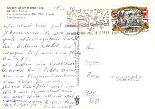 Klagenfurt Woerthersee Lindwurmbrunnen Alter Platz Theater Lan – Bild 2