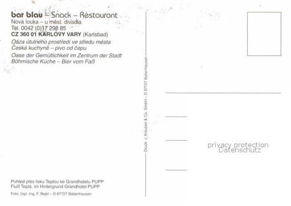 Karlovy Vary Snack Restaurant bar blau Fluss Tepla i – Bild 2