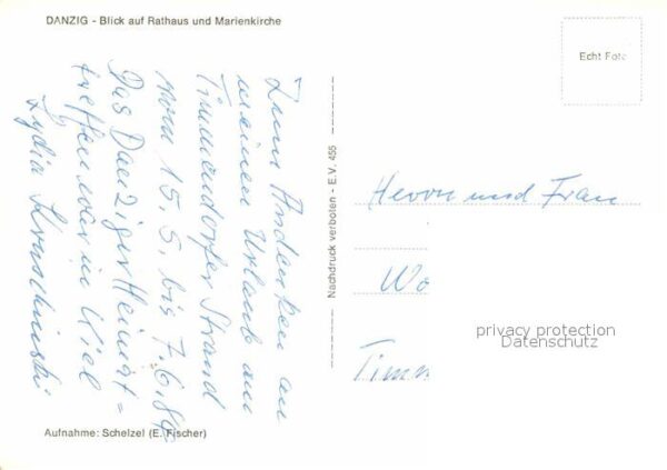 Danzig Westpreussen Blick auf Rathaus und Marienkirche – Bild 2