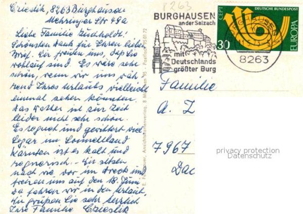 Burghausen Salzach Stadtpanorama Wöhrsee Uhrturm Beorgstor – Bild 2
