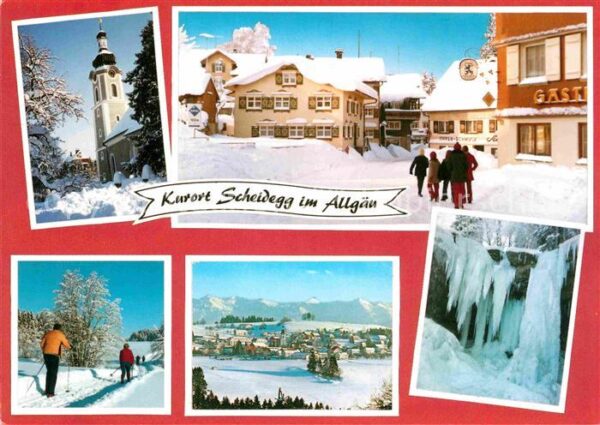 Scheidegg Allgaeu Ortsmotiv mit Kirche Kurort Wintersport