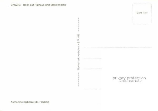 Danzig Westpreussen Blick auf Rathaus und Marienkirche – Bild 2