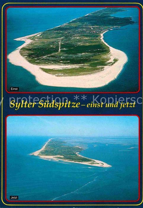 Insel Sylt Südspitze der Insel einst und jetzt Fli