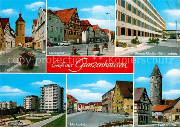 Gunzenhausen Altmuehlsee Blasturm Marktplatz Simon Marius Gymnas